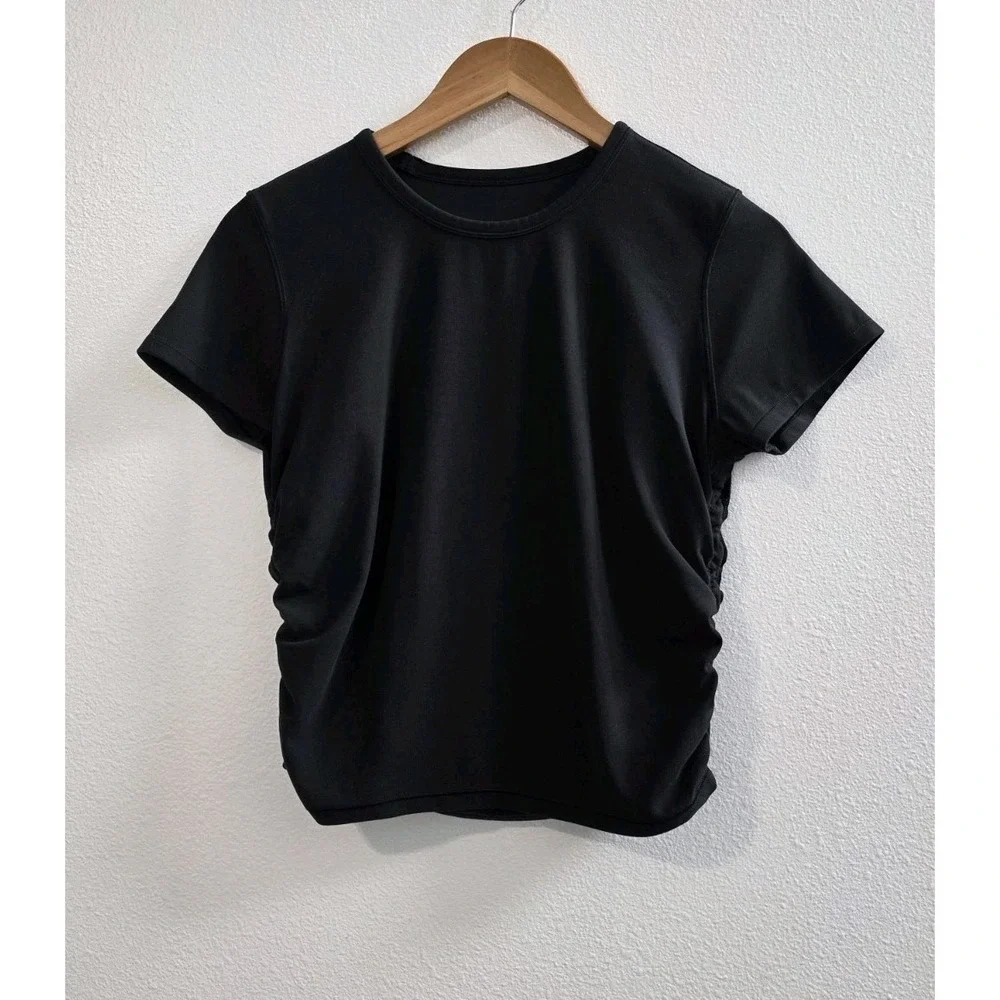 Lululemon All It Takes Nulu Short Sleeve Top Tee Stretch Women's Size 8 Black